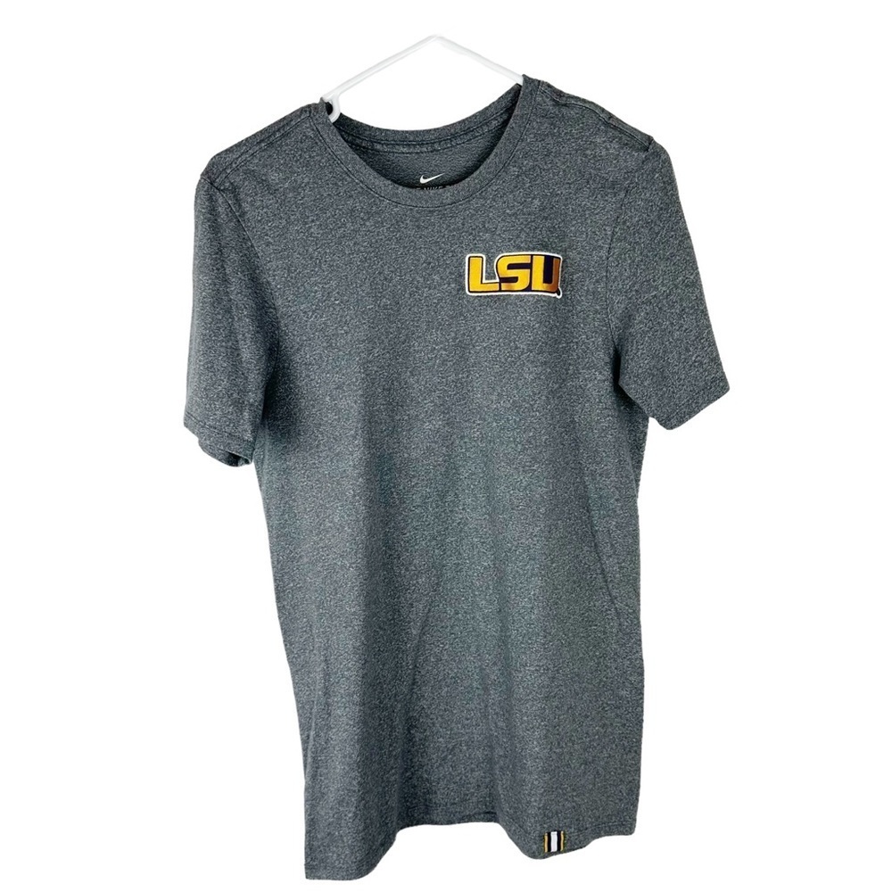Nike LSU Embroidered Athletic Cut Crew Neck Short Sleeve Shirt Size Small
